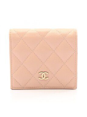 Chanel Bifold Wallet Quilted Classic Small Baby Pink Caviar Leather